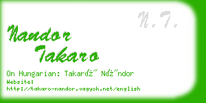 nandor takaro business card